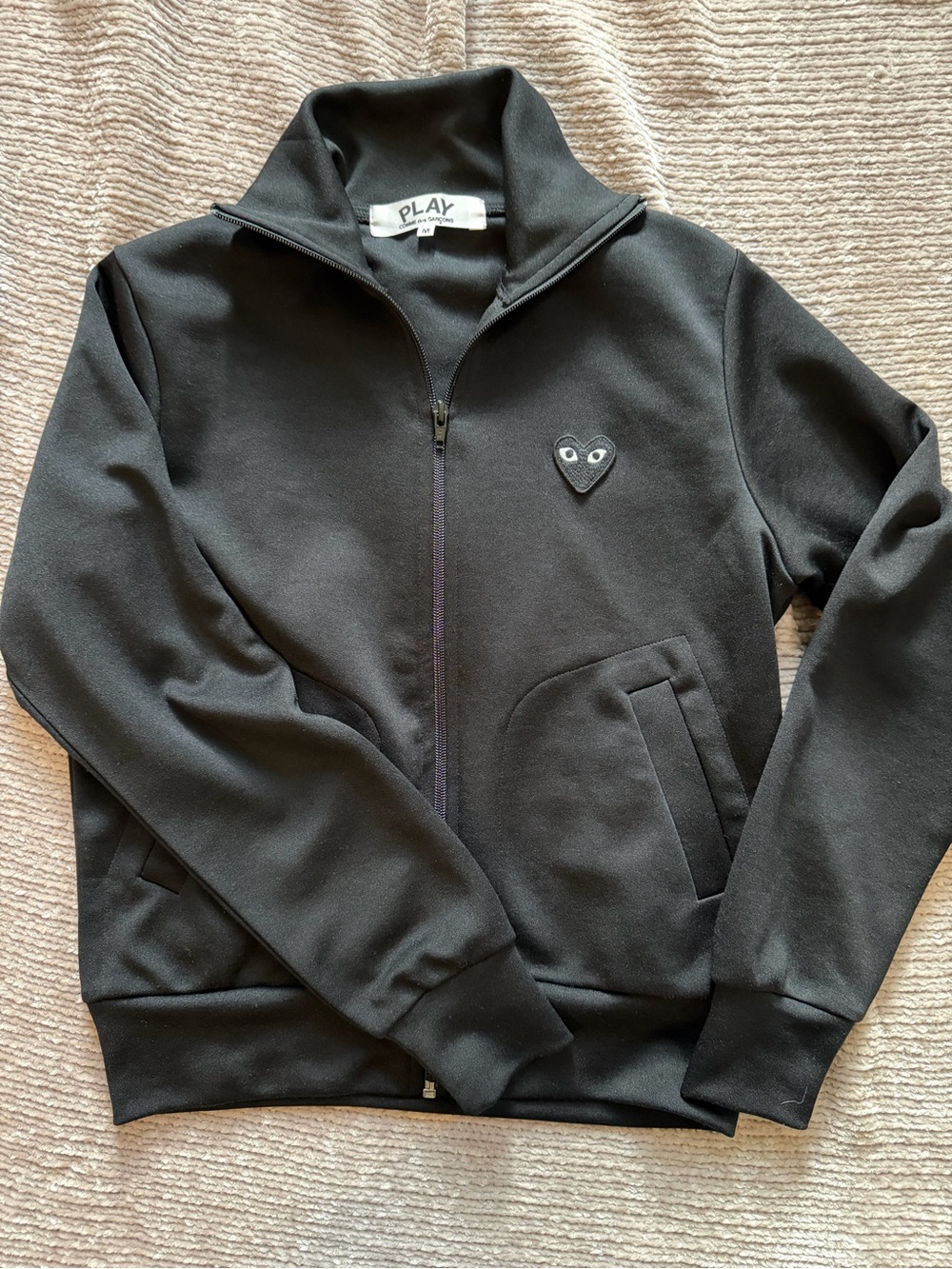 Comme des Garçons PLAY Black Zip Jacket with Heart Patch